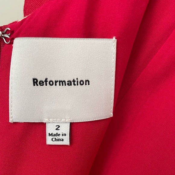 NEW Reformation Belma Linen Mini Dress Paradise Lost Red Floral | US 2 UK 4 - Picture 9 of 13